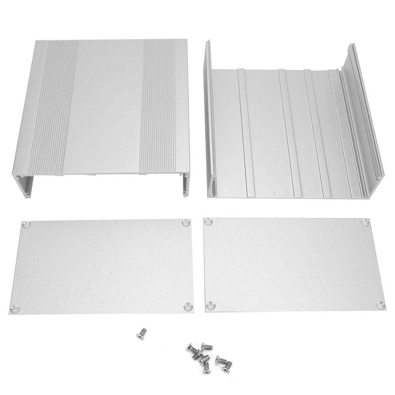 Aluminum Enclosure Case Silver DIY Electronic Circuit Board Project PCB Instrument Box Case for Heat-dissipating Aluminum Casing of Electronic Products, 3.2×5.7×5.9inch