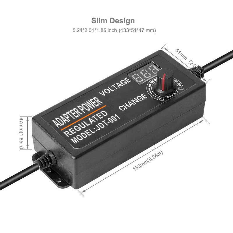 [AUSTRALIA] - BTF-LIGHTING DC3-24V 3A 15W-72W Regulated Power Supply Switching Adapter Voltage Adjustable Lighting Transformer with Display Screen 5A LED Driver for LED Strip Input AC100V-240V 