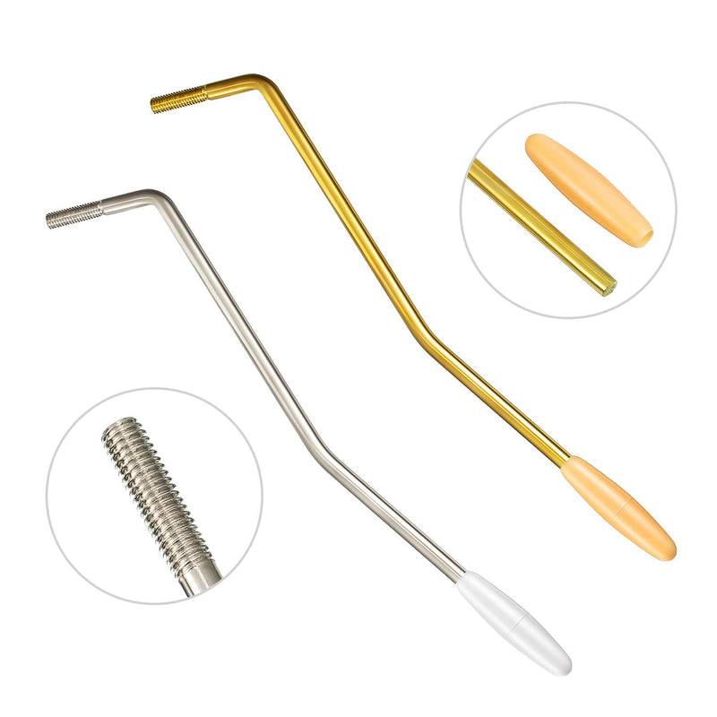 4 Pieces 6 mm Thread Tremolo Arm Electric Guitar Tremolo Arm Thread Metal Single Tremolo Arm Whammy Bar with Tip for Stratocaster Electric Guitar Tremolo System, 3 Colors