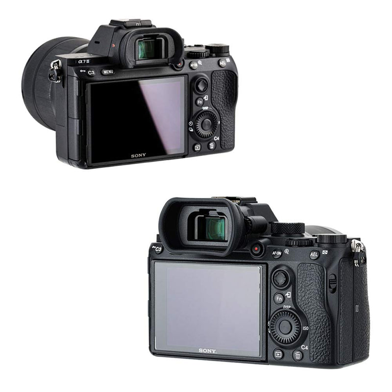 2 Packs Eyecup Eyepiece Eyeshade for Sony a7III a7II a7 a7R IV a7R II a7R III a7S II a9 a58 a99 II Viewfinder Replaces Sony FDA-EP18 FDA-EP16 FDA-EP15 Eye Cup Original+Extended