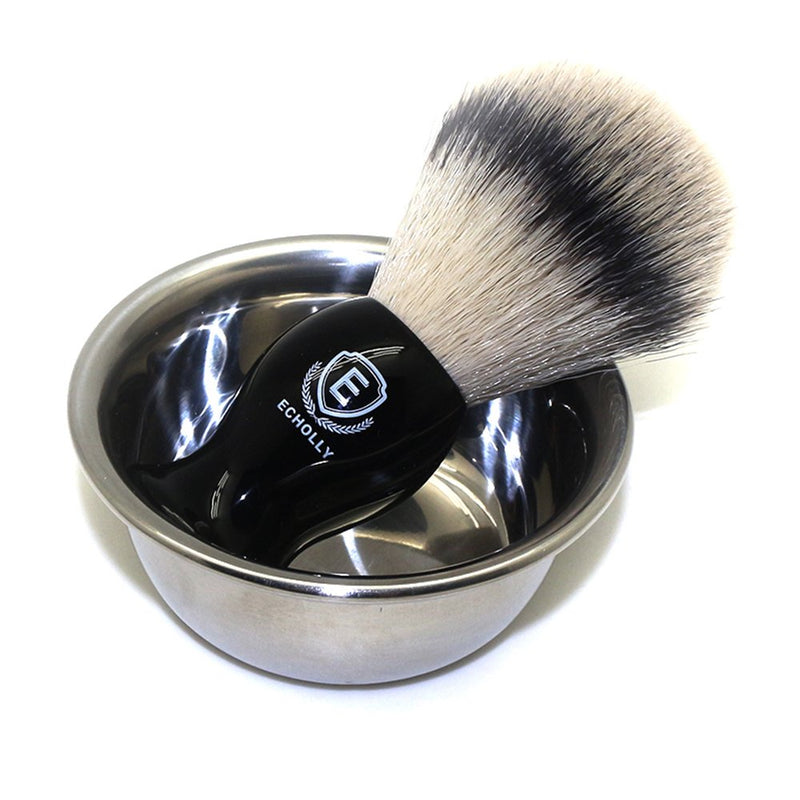 Echolly Luxury Shave Brush for Home or Travel - High end Synthetic Hair Shaving Brush -Fine Acrylic Handle,Engineered for the Best Shave of Your Life for Safety Razor, Best Present for Men