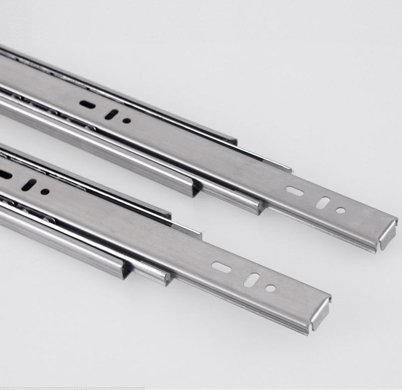 Btibpse BT-6985 2 Pcs 3-fold Full Extension Ball Bearing Drawer Slides 4.5cm Width (10 inches) 10 inches