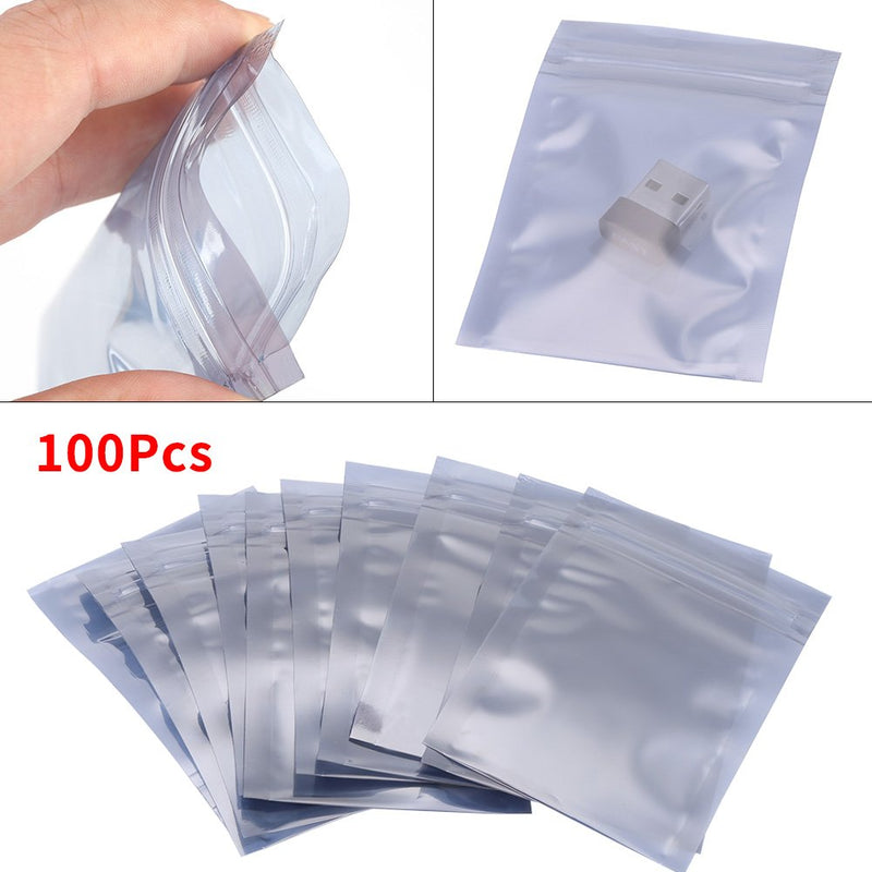 Antistatic Ziplock Bag, 100Pcs/set 6x9cm Antistatic Resealable Ziplock Pouch Storage Bag for Electronic Accessories, Digital Product Package -- Waterproof, Anti-Static, Moisture etc