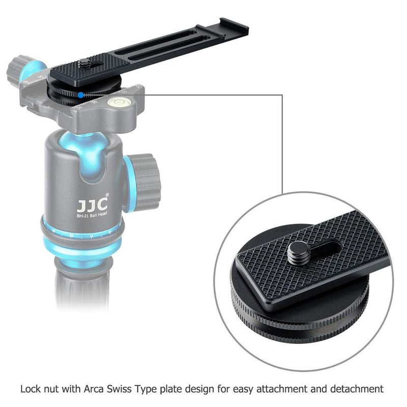 JJC Metal Cold Shoe Mount Bracket Extension Bar for Sony RX100 VII A6400 A6100 A6600 Canon G7X Mark III EOS M6 Mark II GoPro Hero DJI OSMO Action Camera & Cell Phone to Add Mic, Arca Swiss Type Plate