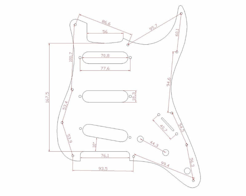 KAISH 11 Hole ST Strat SSS Metal Guitar Pickguard Aluminum Scrach Plate for USA/Mexican Fender Stratocaster Silver
