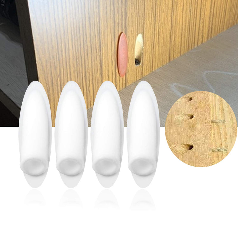 Honbay 100PCS Plastic Oblique Hole Plugs Covers Slant Hole Caps with Screws for Woodworking
