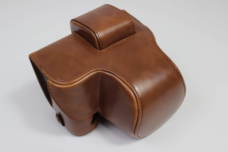 X-S10 Case, BolinUS Handmade PU Leather Fullbody Camera Case Bag Cover for Fujifilm Fuji X-S10 XS10 with 15-45mm Lens Bottom Opening Version + Neck Strap + Mini Storage Bag (Coffee) Coffee