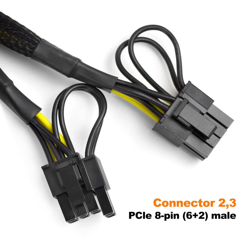 6-Pin PCIe to Dual 8-Pin PCI Express Power Adapter Cable, Braided Y-Splitter Extension Cable, 12 Inch PCI Express Power Cable for High-end Graphics Card GPU VGA PCIE Cable (8 Pack)