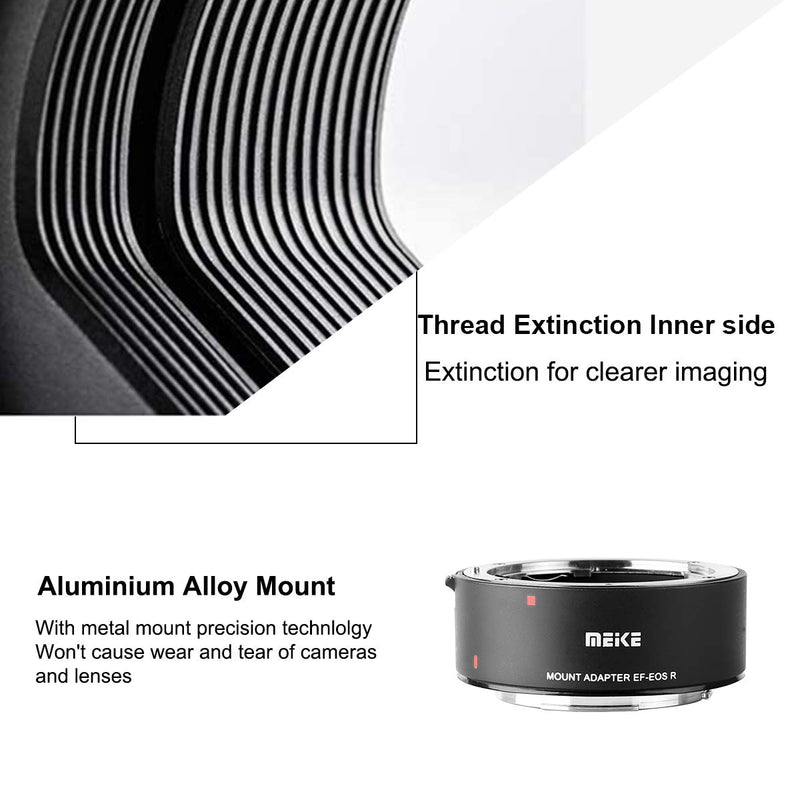 Meike Metal Lens Adapter EF-EOSR Auto-Focus Mount Converter for Canon EF/EF-S Lens to EOS-R EOS-RP R5 R6 and RED Komodo Cameras MK-EFTR-A