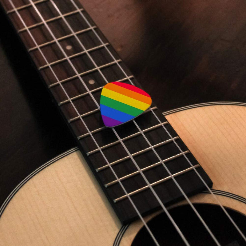 Rainbow Pride Gay Lesbian Contemporary Novelty Guitar Picks Medium Gauge - Set of 6