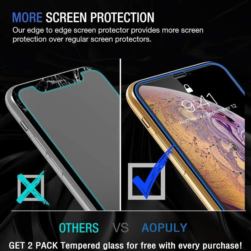 AOPULY Crystal Clear Case for iPhone 11 with Screen Protector, Anti-Yellowing Full Body Coverage Shockproof Military Protective Phone Cases Slim Fit Lightweight Cover (6.1 inch)