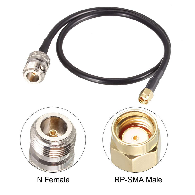 [AUSTRALIA] - uxcell Coax Cable N Female to RP-SMA Male Pigtail Cable 50 Ohm 20 Inch RG58 2pcs 