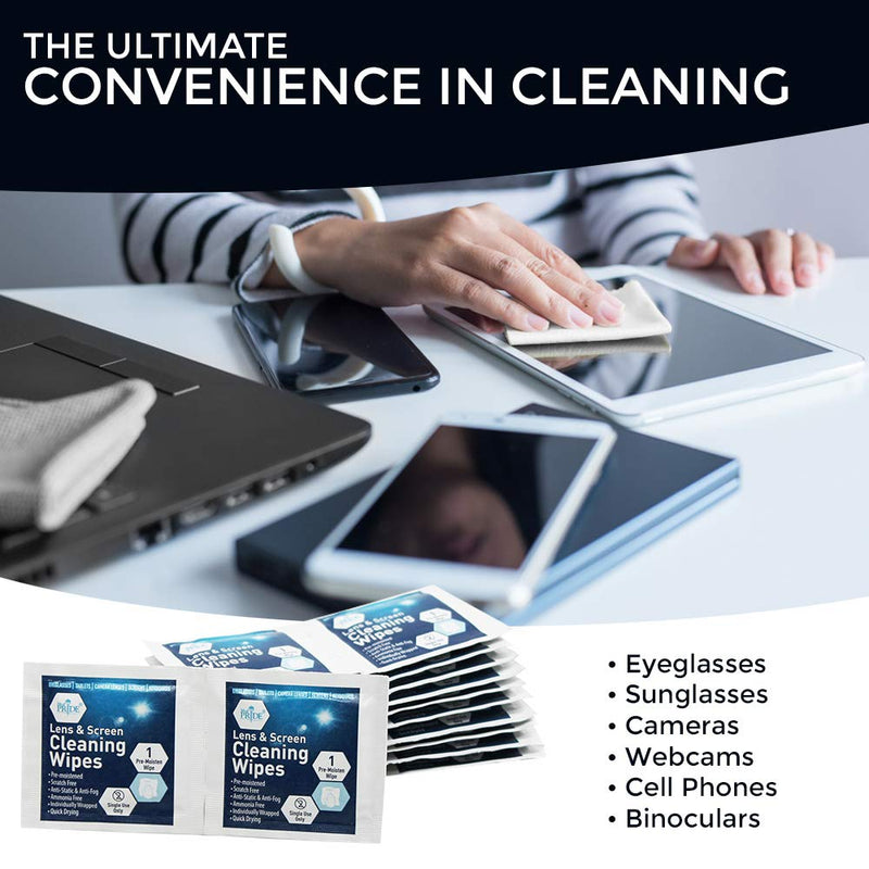 Medpride Premoistened Lens Wipes| Anti-Static, Anti-Fog, Quick-Dry & Scratch-Free| Cleaning Cloths for LED Touch Screen, iPhones, iPads, Computer Monitors, Eyeglasses, Camera Lenses, Laptop (200) 200