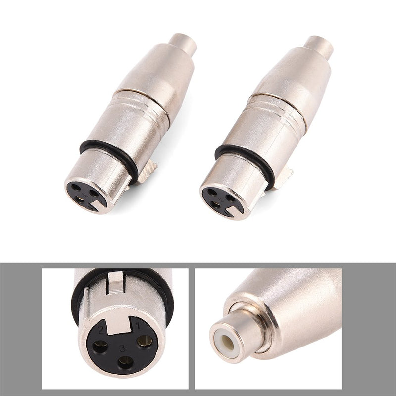 Socobeta 2Pcs XLR to RCA Adapter Female RCA to XLR Male Adapter XLR to RCA Converter with Microphone Connector Gender Changer Audio Coupler Connector