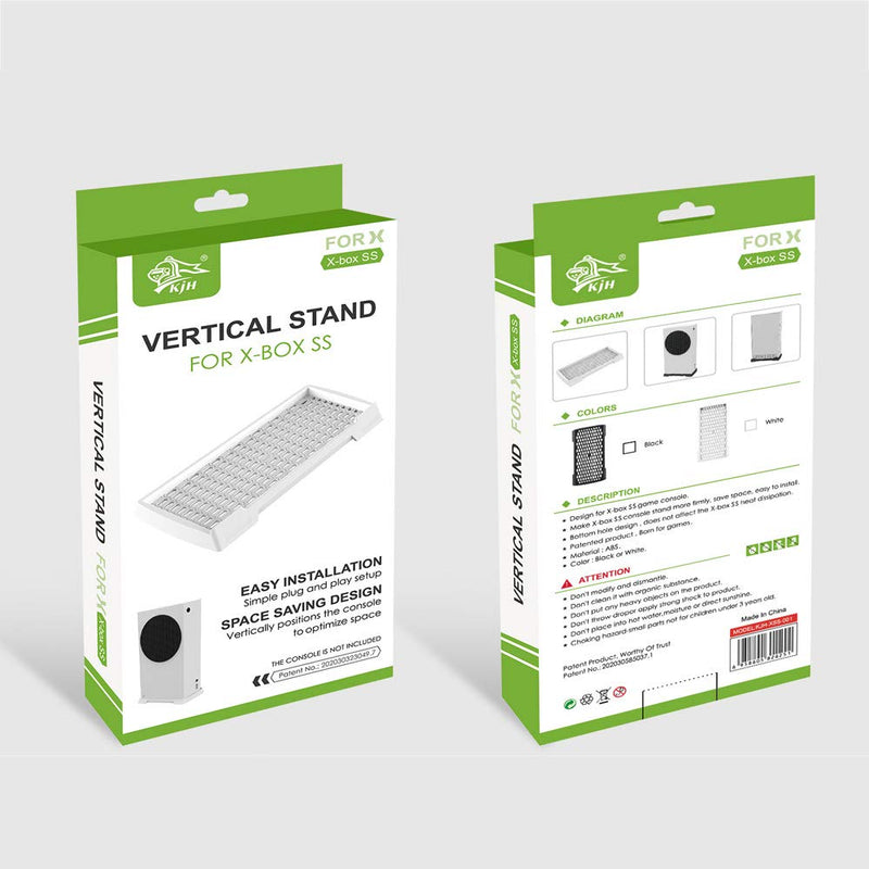 Vertical Stand for Xbox Series S Console, Xbox Series S Stand with Built-in Cooling Vents and Non-Slip Feet (White) White