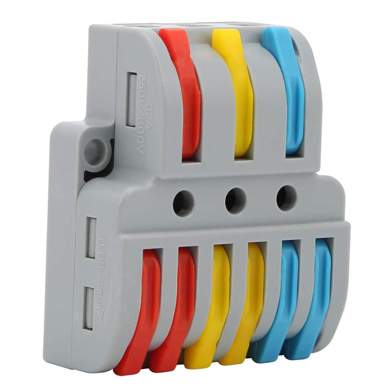10Pcs Electrical Connectors, Lever Nut, Wire Block Clamp Terminal 3in6out Color Quick Wiring Electrical Connectors LT633