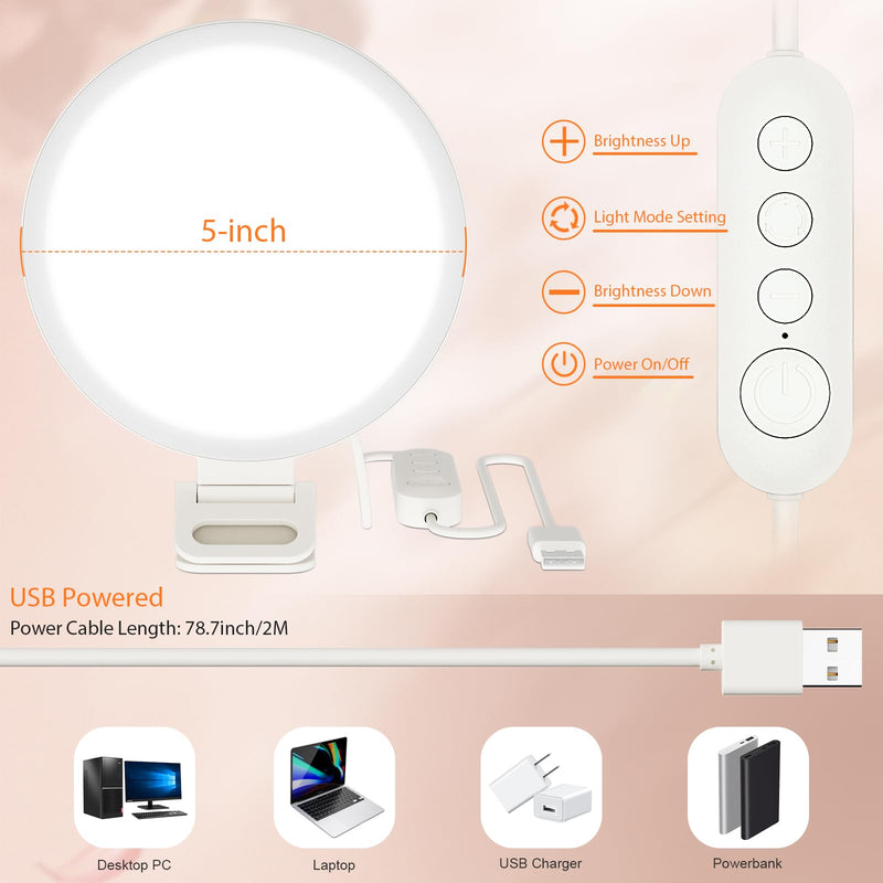 ACMEZING Full-Screen Ring Light 60 LED Side Lighting Anti-Glare Clip on Ring Light for Phone iPhone Laptop Computer Monitor, 3 Light Modes for Live Streaming, Selfies, Video Conference, Zoom Lighting