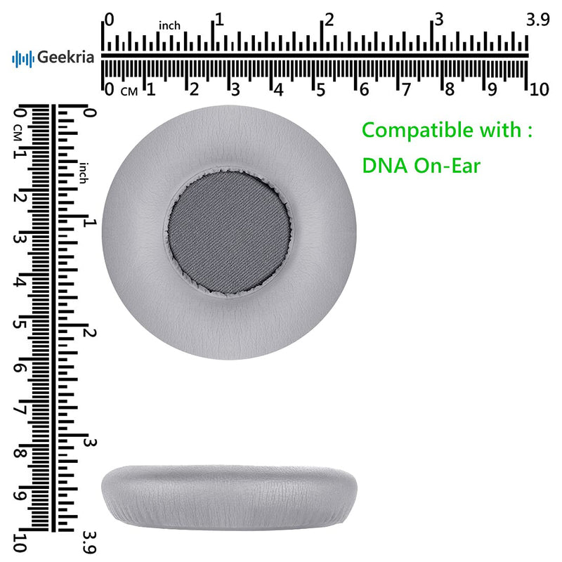 [AUSTRALIA] - Geekria QuickFit Replacement Ear Pads for Monster DNA On-Ear Headphones Earpads, Headset Ear Cushion Repair Parts (Grey) Grey 