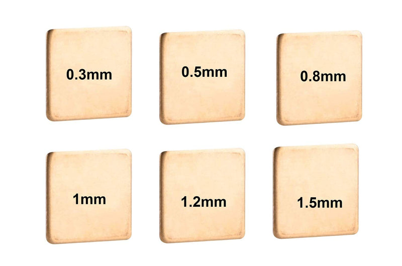 Easycargo 40pcs 6 Sizes 20mm Copper Pad Shim Thermal Assortment Kit, Cooler Copper Pad heatsink for Cooling CPU GPU VGA RAM PS5 SSD NVMe M.2 (20x20mmx0.3mm 0.5mm 0.8mm 1mm 1.2mm 1.5mm)