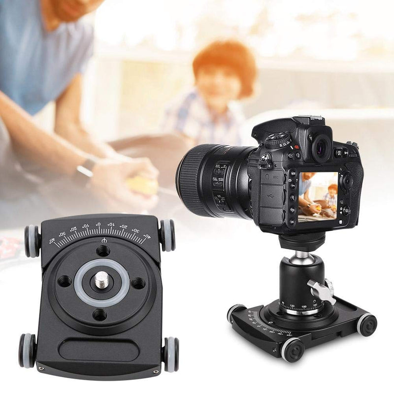 Tosuny FY-01 Table Top Dolly Car Roller Desktop Video Rail Track Slider for DSLR Rig Film Camera, Strong and Durable, Equipped with 1/4 Screws, Compatible with All Ball Heads and Magic Arms