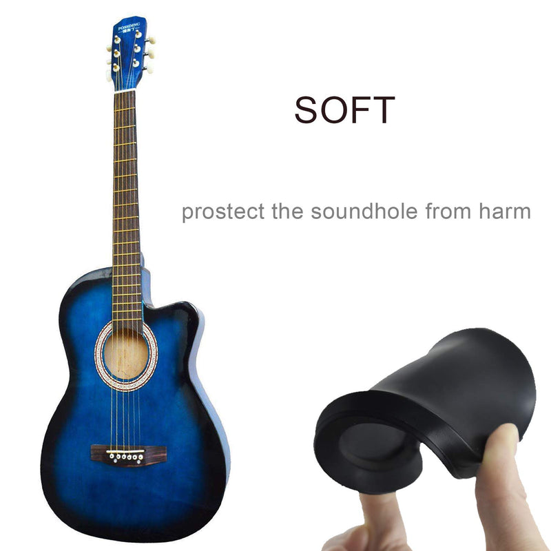 2Pcs 3.39 Inch Guitar Soundhole Cover Soft Rubber Feedback Buster for Acoustic Guitar, Black 2Pcs 3.39“