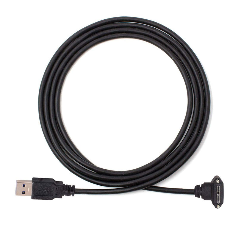 [AUSTRALIA] - CY 90 Degree Down Angled Micro USB Screw Mount to USB 3.0 A Type Data Cable 3m 10ft 