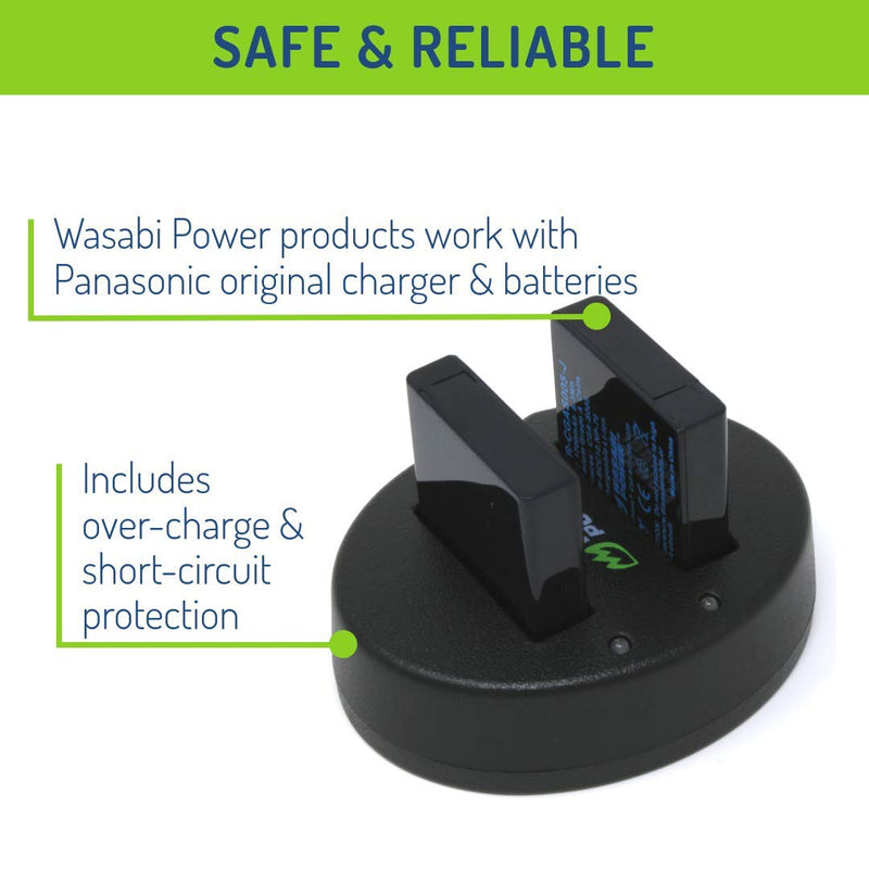 Wasabi Power Battery (2-Pack) and Dual Charger for Panasonic CGA-S005, DMW-BCC12 and Panasonic Lumix DMC-FX9, DMC-FX10, DMC-FX12, DMC-FX50, DMC-FX100, DMC-FX150, DMC-FX180, DMC-LX1, DMC-LX2, DMC-LX3