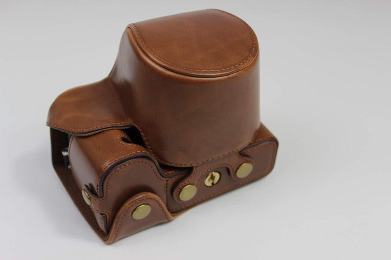 X-S10 Case, BolinUS Handmade PU Leather Fullbody Camera Case Bag Cover for Fujifilm Fuji X-S10 XS10 with 15-45mm Lens Bottom Opening Version + Neck Strap + Mini Storage Bag (Coffee) Coffee