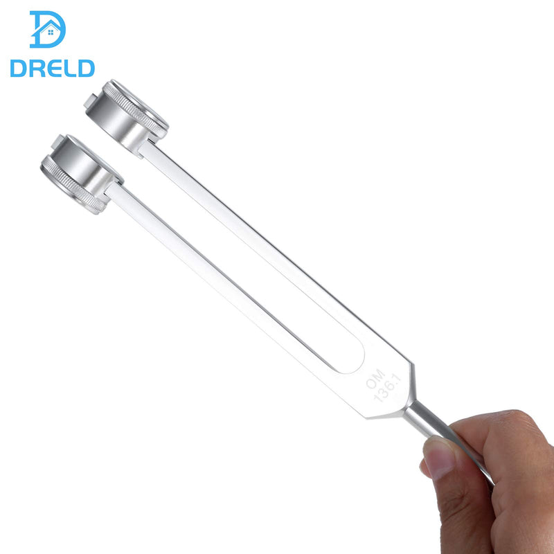 Dreld 136.1Hz Tuning Fork with Silicone Hammer and Bag for DNA Repair Healing, Sound therapy, Perfect Healing, Musical Instrument, Balancing, Healers, Vibration