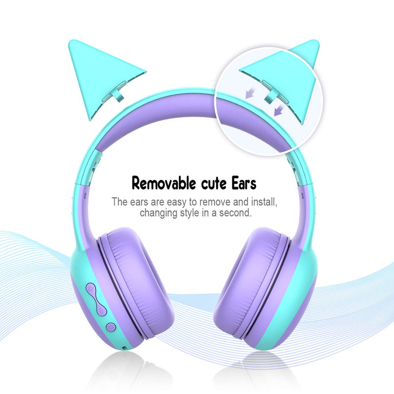 gorsun Bluetooth Kids Headphones with Microphone,Children's Wireless Headsets with 85dB Volume Limited Hearing Protection,Stereo Over-Ear Headphones for Boys and Girls (Purple) Purple