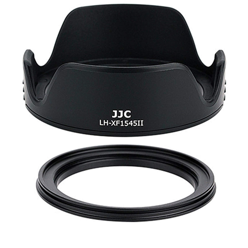 JJC Reversible Lens Hood Cover Shade with 52mm Adapter for Fujifilm Fuji XC 15-45mm F3.5-5.6 & XF 18mm F2 Lens on Camera X-T30 X-T20 X-T10 X-T200 X-A7 X-A5 X-E4 X-E3 X-S10 X-T4 X-T3 X-T2 X-Pro3 X-Pro2