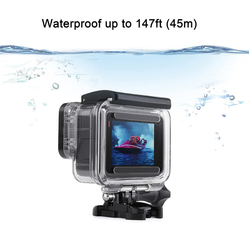 SOONSUN Waterproof Housing Case with 4-Pack Lens Filters for GoPro Hero 7 6 5 Black Hero (2018), Dive Housing with Red, Light Red, Magenta, and 5x Close-up Filters for Underwater Video and Photography Waterproof Housing with 4-Pack filter
