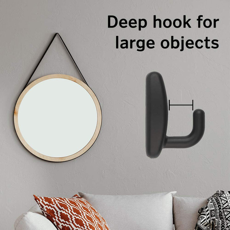 National Hardware N260-155 Heavy Duty Decorative Mirror and Large Picture Frame Holder Holds up to 50 lbs for Office and Garage Organization Easy Installation Snap Hook, Black