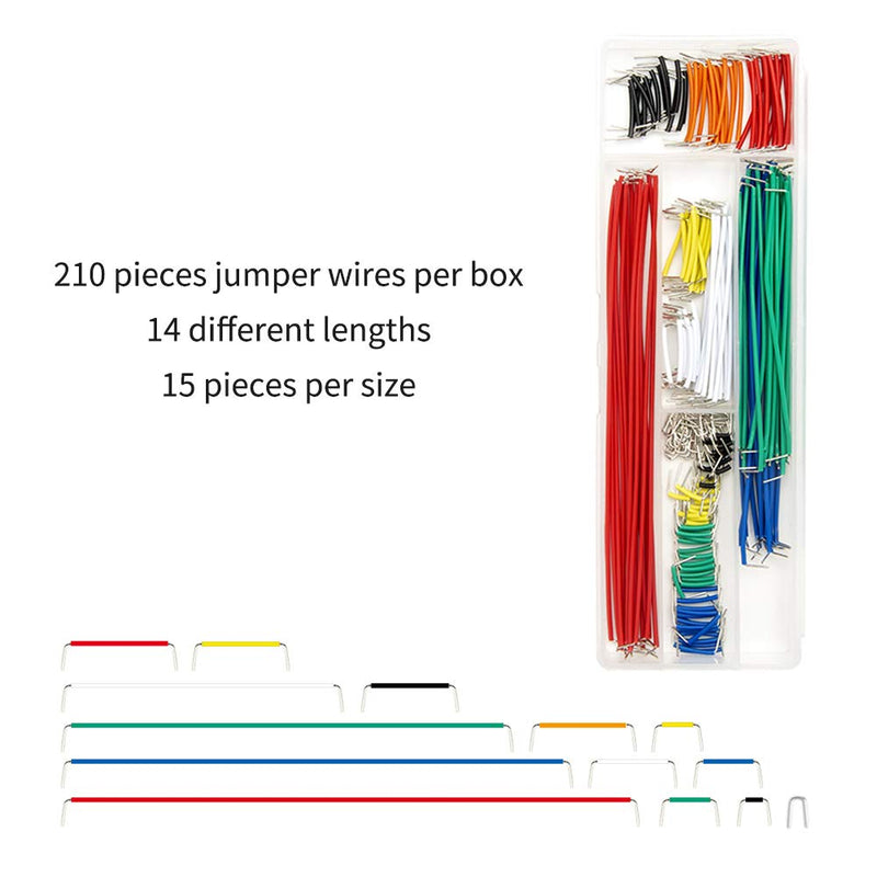 REXQualis 840 Pieces Breadboard Jumper Wire Kit with 14 Lengths Assorted Jumper Wire for Breadboard Prototyping Solder Circuits
