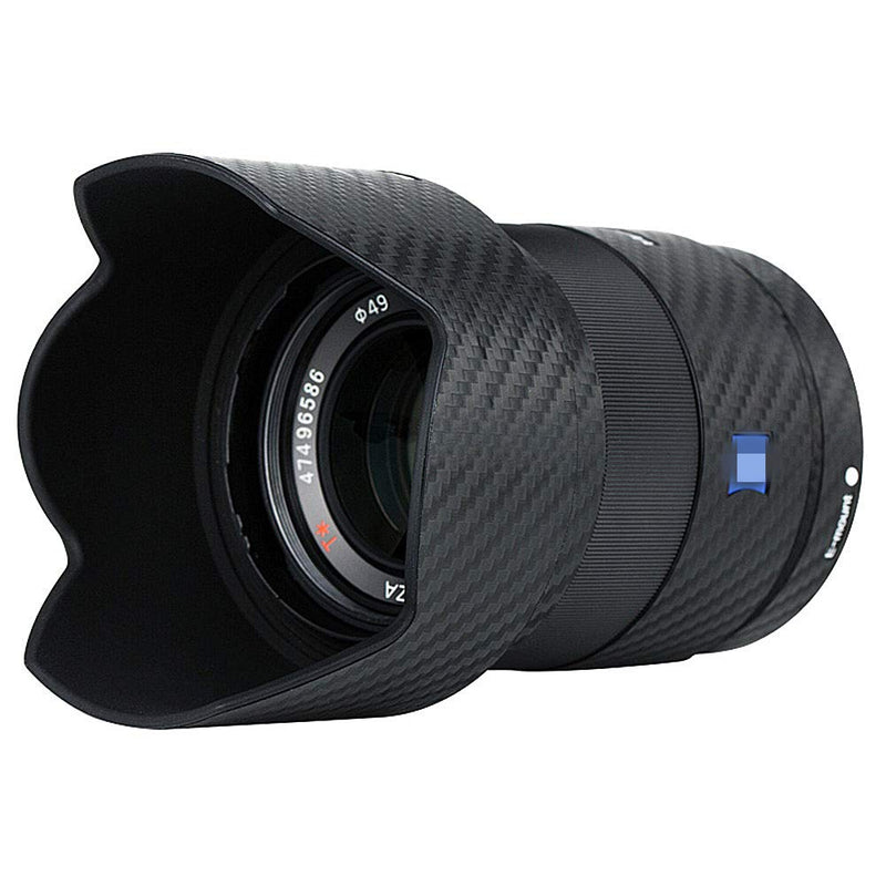 Anti-Scratch Lens and Lens Hood Cover Skin Sticker Protector Film for Sony FE 55mm F1.8 ZA SEL55F18Z Lens & ALC-SH131 Lens Hood Skin Guard Shield - Carbon Fiber Pattern