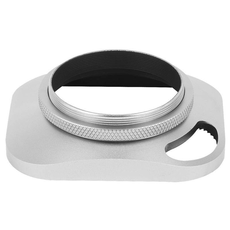 Haoge LH-S43P 43mm Square Metal Screw-in Lens Hood Hollow Out Designed with Cap for Leica Rangefinder Camera with 43mm E43 Filter Thread Lens Silver