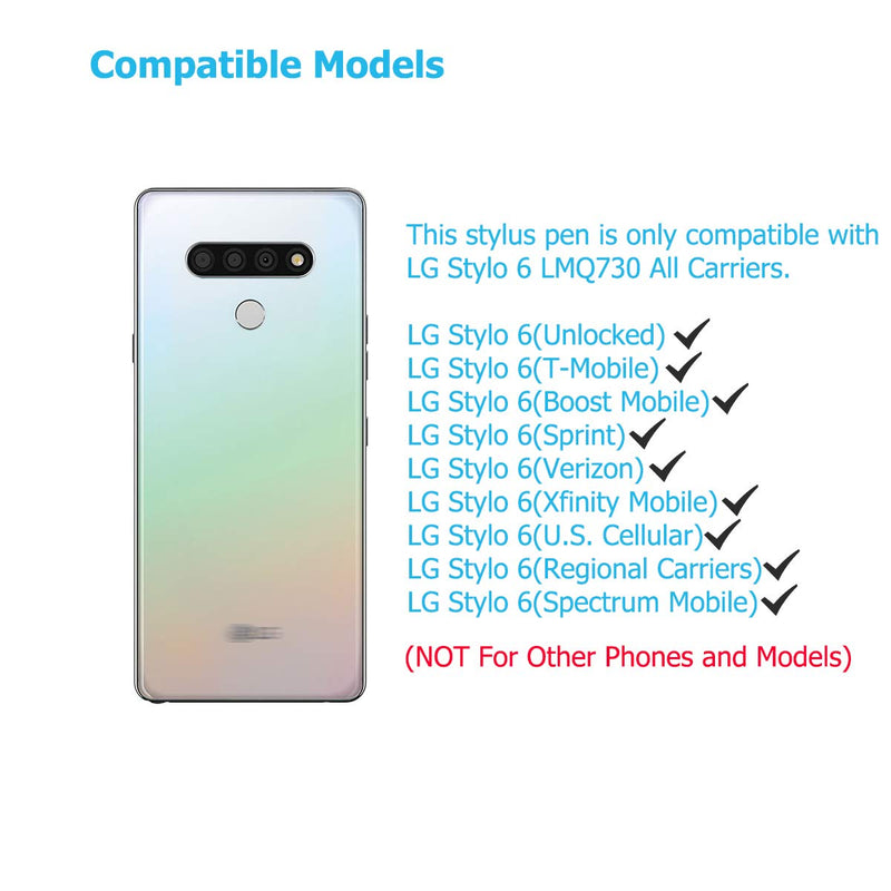 Vimour Stylo 6 Stylus Pen Replacement Touch Pen Compatible with LG Stylo 6 LM-Q730 All Carriers (White Phone Pen) White/Light Blue