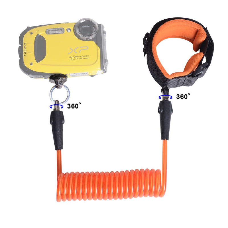 Waterproof Action Camera Floating Hand Grip + Steel-cored Anti-Loose Dive Wrist Strap Safety Tether for GoPro Accessories Sony Olympus Underwater Sports Motion Camcorder DivingSurfing Snorkeling