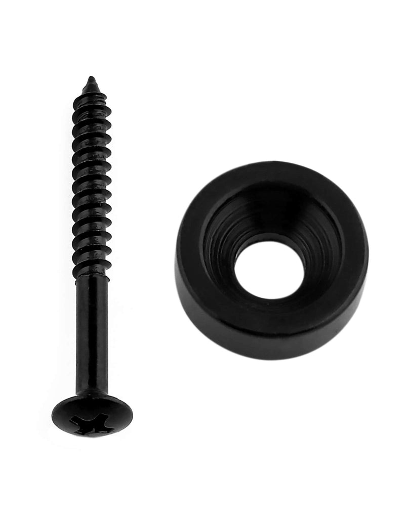 Holmer Guitar Neck Joint Bushings Ferrules and Bolts for Electric Guitar or Bass Guitar Set of 4Pcs with Screws Black.