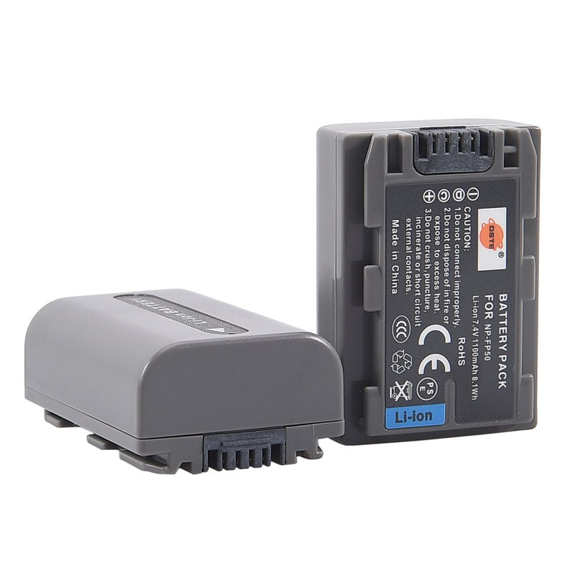 [AUSTRALIA] - DSTE Replacement for 2X NP-FP50 Battery + DC04 Travel and Car Charger Adapter Compatible Sony DCR-HC30 40 43E 65 85 94E 96 DCR-SR30 60E 70E 80E 100 Camera as NP-FP30 NP-FP60 NP-FP70 NP-FP71 