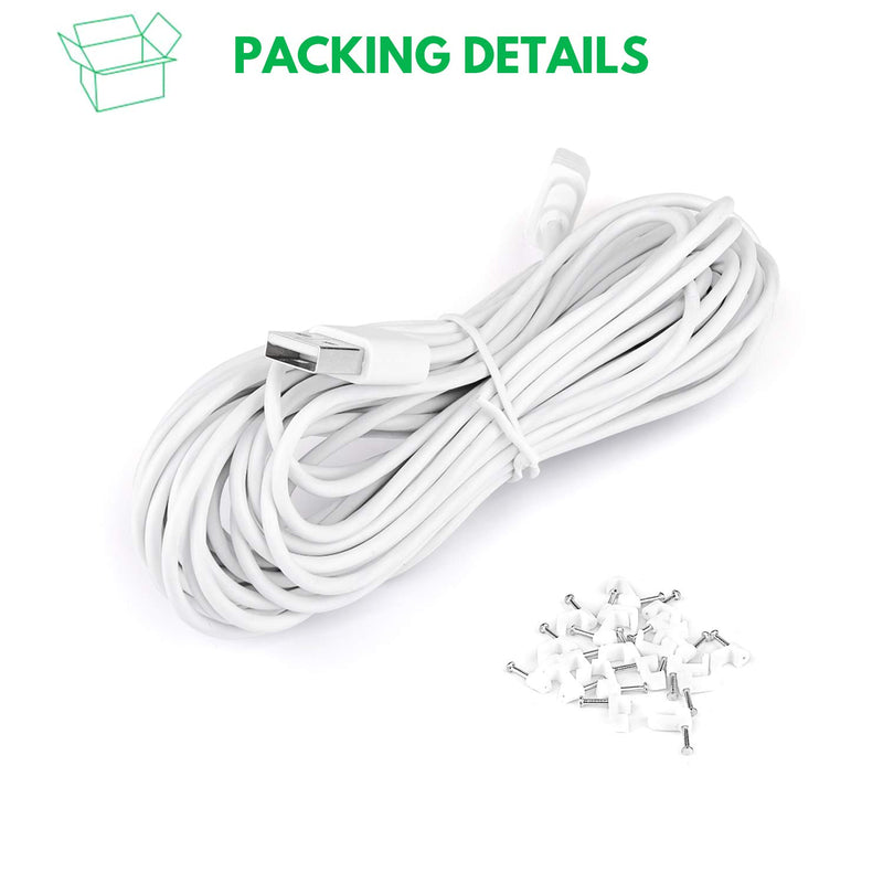 25ft/7.5m Power Cable for Blink Mini Security Camera, Extension USB Cable Continuously Charging Your Blink Mini Indoor Plug-in Smart Camera (Plug and Camera are Not Included)