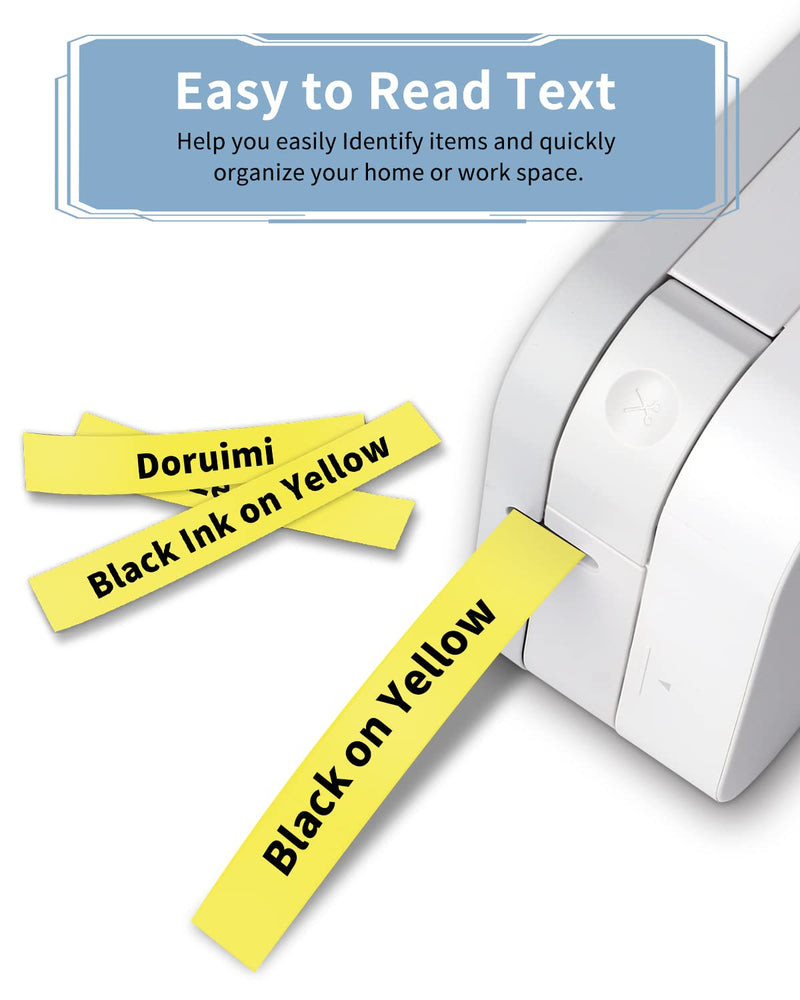[AUSTRALIA] - MarkDomain Replacement for Brother TZe TZ Tape Black on Yellow TZe-631 TZe631 12mm 0.47 Inch Laminated P Touch Label Tape for Brother P Touch PTD220 PTD210 PTH110 PTD600 Label Makers, 5-Pack 