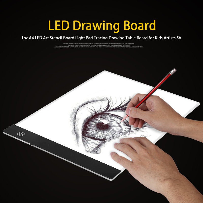 A4 Tracing Light Board, Protable Copy Board Drawing Sketching Stenciling Light Pad for Kids Artists with Cable