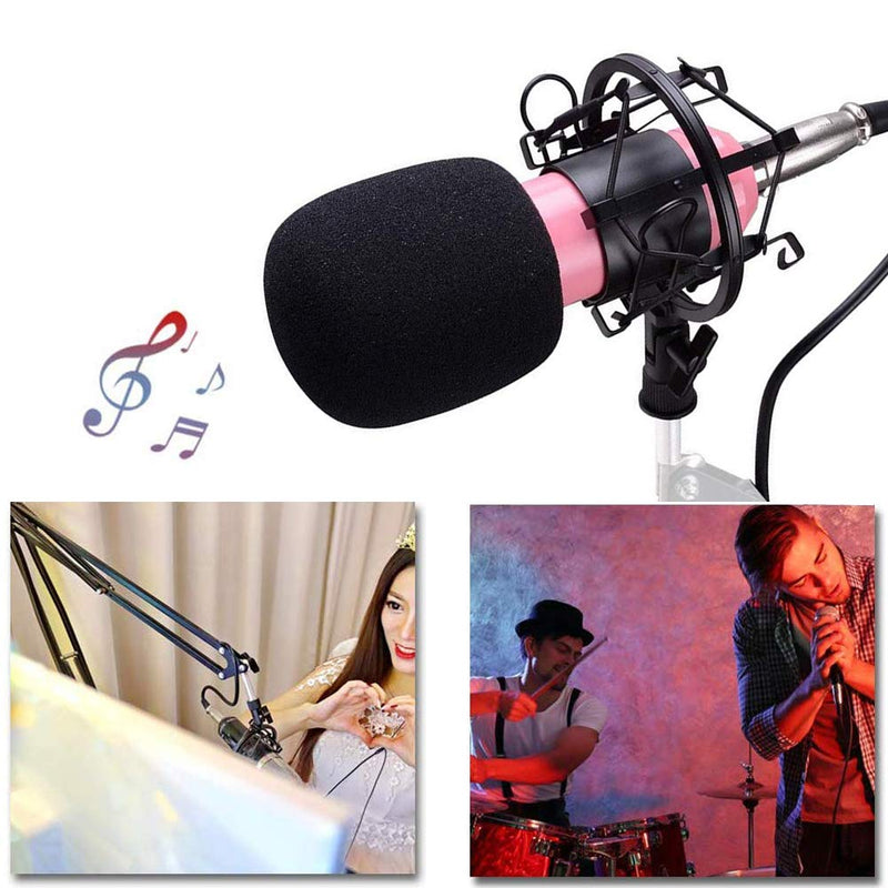BM-800 Professional Cardioid Studio Condenser Microphone Bundle, with Shock Mount and Windproof Cotton for Studio Recording & Broadcasting (Pink) Pink