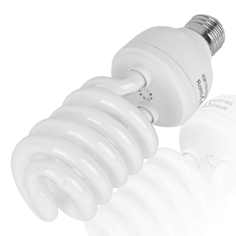 Emart 45W Full Spectrum Light Bulb, 5500K Photography Photo CFL Daylight Pure White for Video Studio Lighting