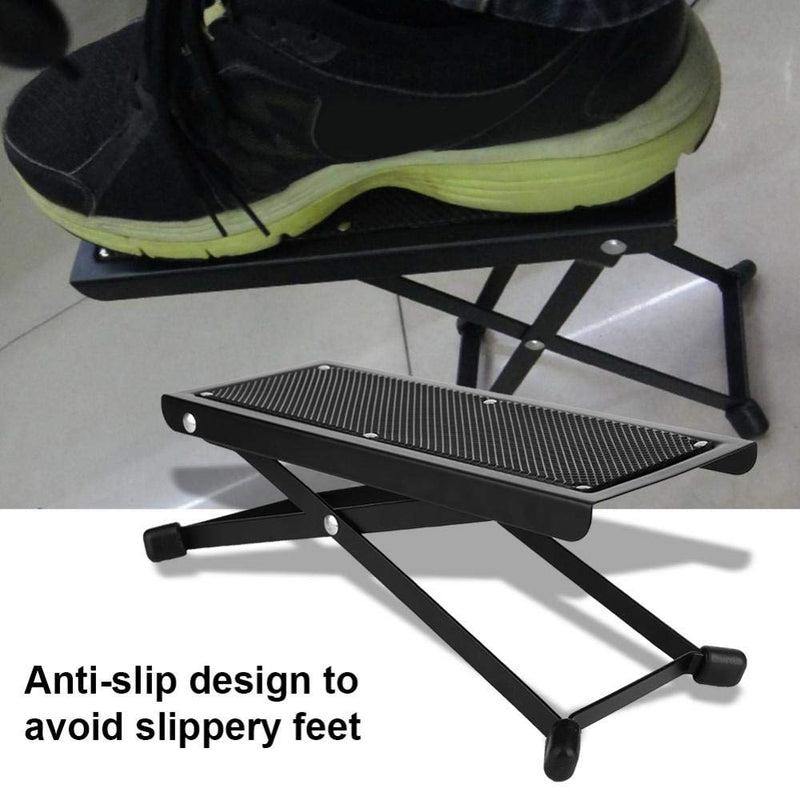 Guitar Foot Stool 4 Adjustable Height Levels Foot Rest Stool Anti-Slip Metal Guitar Pedal for Comfortable and Solid Support