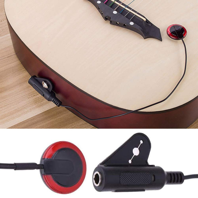 2 Pack - Contact Microphone Piezo Pickup Violin Microphone Pickup for Cello Banjo Ukulele Mandolin Guitar Microphone Pickup with 6PCS Guitar Picks