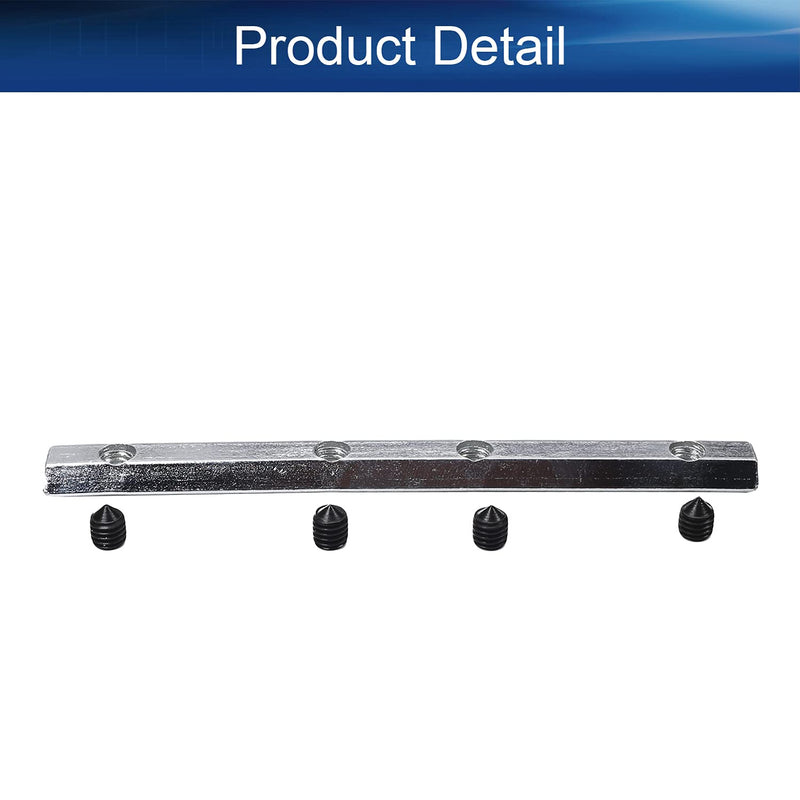 Yinpecly Carbon Steel Straight Line Connector 3.94 Inch Joint Bracket Hardware for 3D Printer Parts 2020 Series T Slot 6mm Aluminum Profile with Screws Silver Tone 4pcs