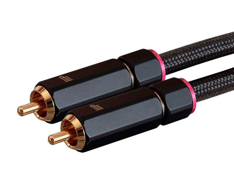 [AUSTRALIA] - Monoprice 2-Male to 1-Female RCA Y-Adapter - 1 Feet - Black | Gold Plated Connectors, Double Shielded with Copper Braiding - Onix Series 