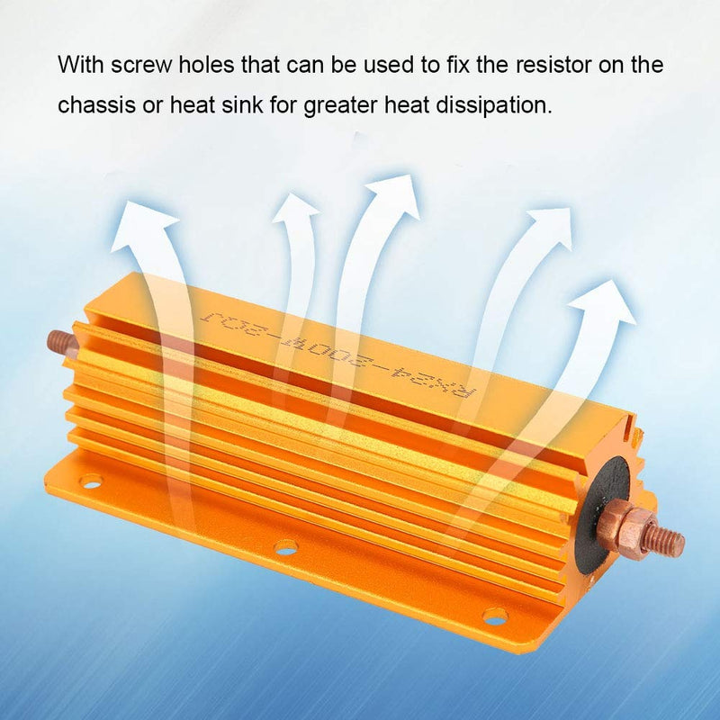 Resistor 200W 2R RX24 Aluminum Case Resistor for Power Supply Sensor, Wirewound Resistors Screw Tap Chassis Mounted